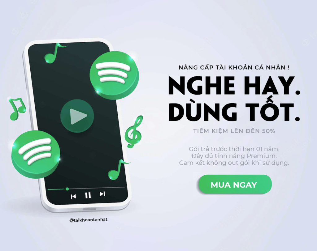 Gói nâng cấp spotify premium chính chủ