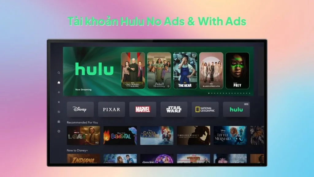 Tài khoản Hulu No Ads & With Ads