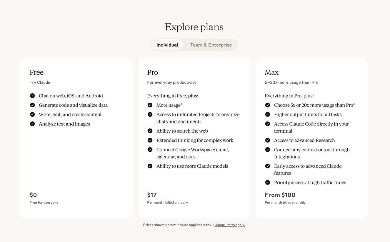 Tài Khoản Claude Pro – AI Đỉnh Cao Từ Anthropic 7 Tài khoản Claude Pro - bảng giá